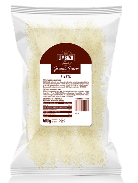 Cietais siers Grande Duro rīvēts, nogatavināts 12 mēn., 500g, Limbažu Formaggi