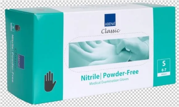 Cimdi nitrila ABENA, bez pūdera, melni, S izm., 200gab