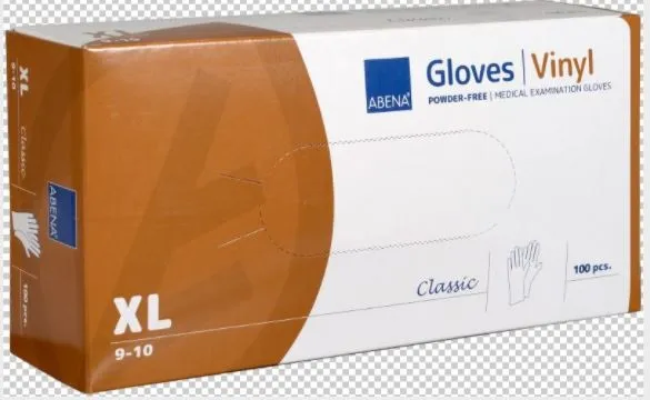 Cimdi vinila ABENA Classic, bez pūdera, caursp., XL izm., 100gab