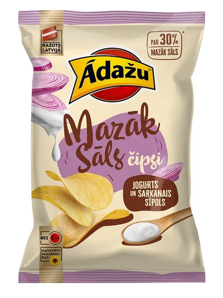 Čipsi Ādažu jogurts, sarkanais sīpols 130g