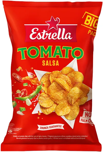 Čipši Estrella ar Pikanto tomātu garšu 180g