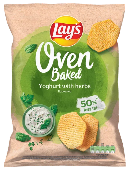 Čipsi LAY'S Oven Baked, ar jogurta un zaļumu garšu, 110g