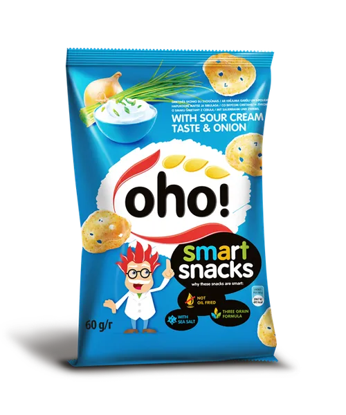 Čipsi ar krējuma un sīpolu garšu 60g, Oho!