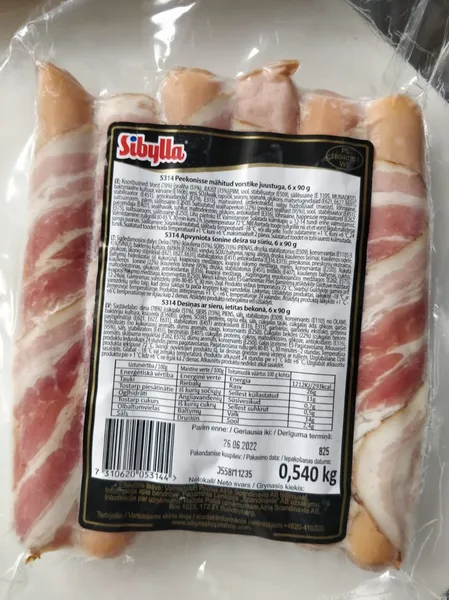 Cūkgaļas Hot Dog desiņas ar bekonu, 540g