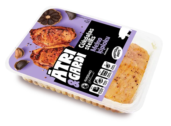 Cūkgaļas steiks melno ķiploku marinādē ĀTRI&GARDI, 450g