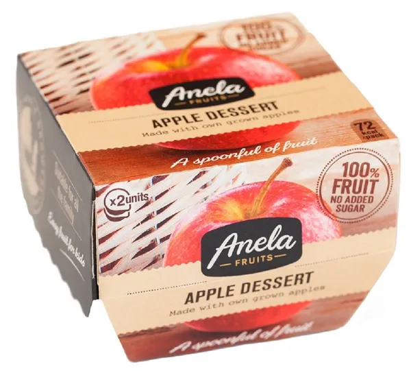Dabīgs biezenis ANELA, ābols, bez pievienotā cukura, 2x100g