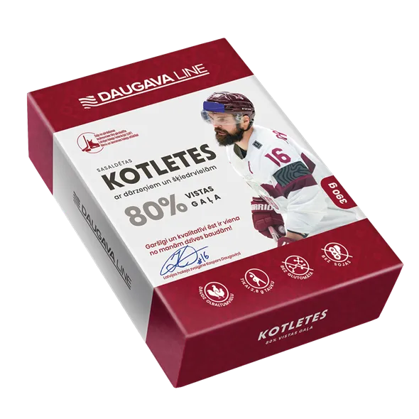 DAUGAVA LINE Vistas gaļas kotletes (vistas gaļa 80%) 390g