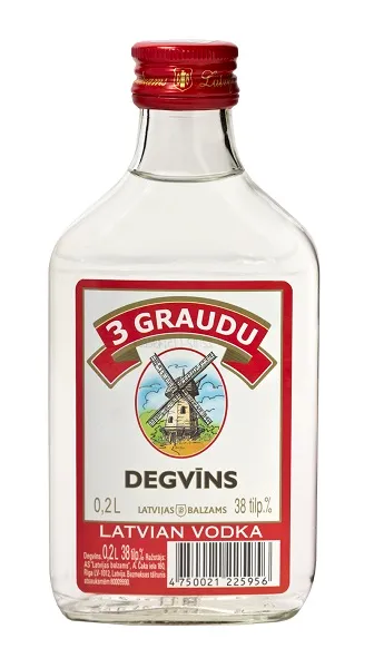 Degvīns 3 GRAUDU, 38%, 0.2 l