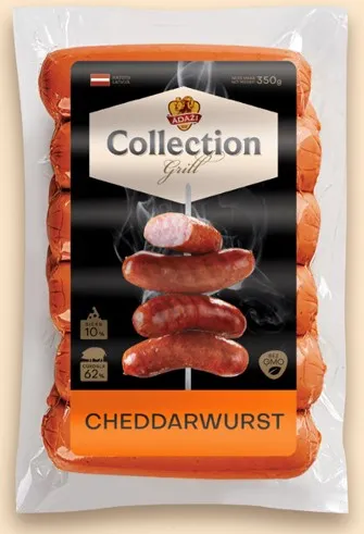 Desiņas ĀDAŽI Grill Collection Cheddarwurst, 350g