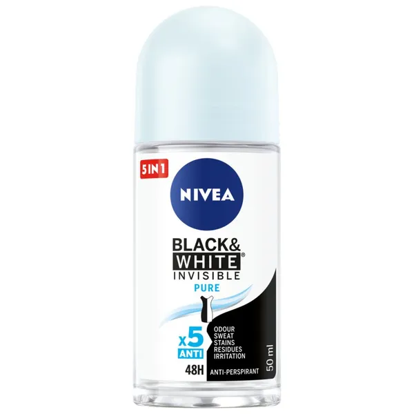 Dezodorants rullis NIVEA Pure Black&White, sievietēm, 50ml