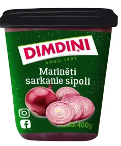 Marinēti sarkanie sīpoli DIMDIŅI 400g