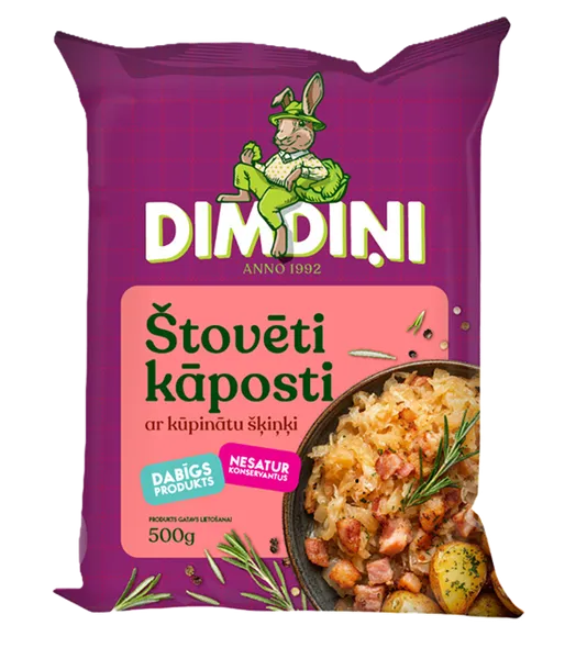 Štovēti kāposti ar kūp. šķiņķi 500g