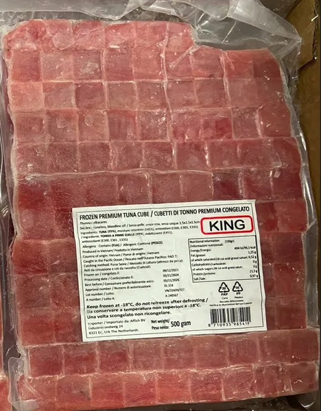 Dzeltenspuru tunzivs gabaliņi AFFISH Poke, saldēti, bez ādas, bez asakām, vakuumā, 500g