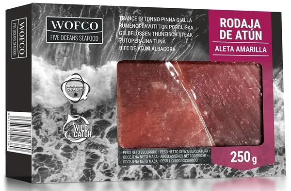 Dzeltenspuru tunzivs steiks, WOFCO, bez ādas, vakuumā, (2x125gr), 250g