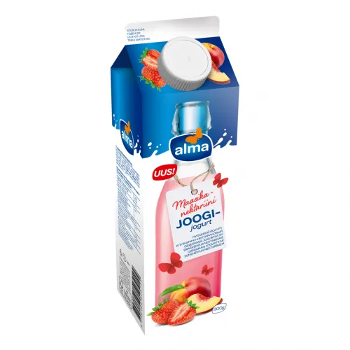 Dzeramais jogurts ALMA ar zemenēm un nektarīniem, 900 g