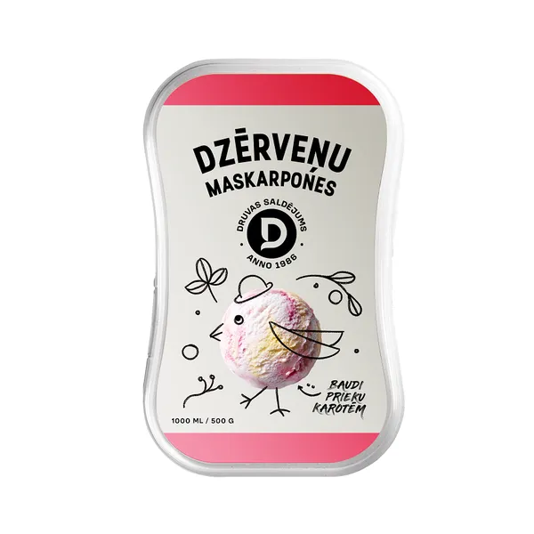 Saldējums Druva dzērveņu - Maskarpone 1L/500g