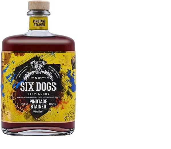 Džins SIX DOGS Pinotage Stained, 43%, 0.7l