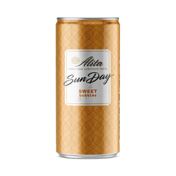Dzirkstošais augļu vīna dzēriens ALITA SunDay, salds, 7,5%, bundžā, 0,2l (DEP)