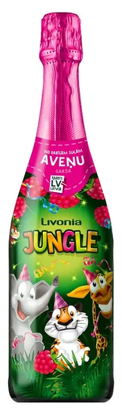 Gāzēts dzēriens DŽUNGĻI aveņu 0,75L D