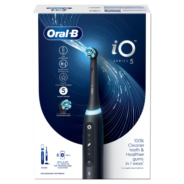 Elektriskā zobu birste ORAL-B iO5, Matt Black, 1 gab.