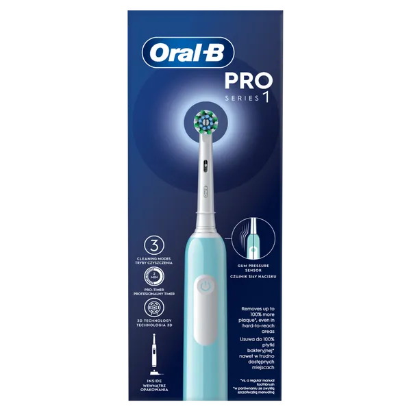 Elektriskā zobu birste ORAL-B Pro 1, Caribbean Blue, 1 gab.