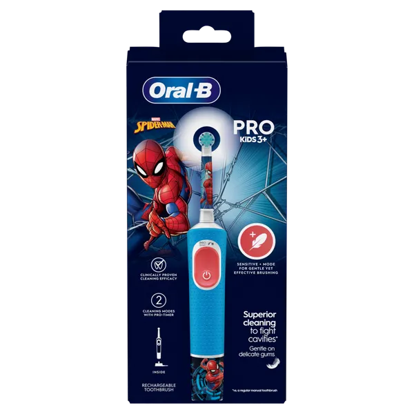 Elektriskā zobu birste ORAL-B Vitality Pro Kids (3+ gadi), Spiderman, 1 gab.