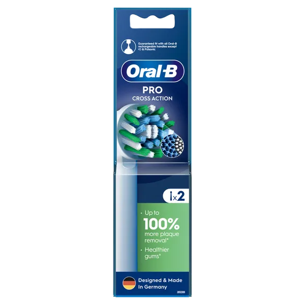 Elektriskās zobu birstes uzgalis ORAL-B Cross Action White Pro, 2 gab.