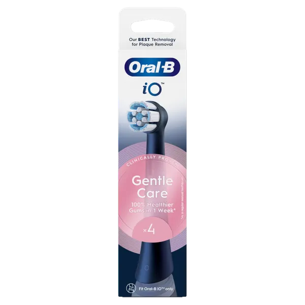 Elektriskās zobu birstes uzgalis ORAL-BiO Gentle Care, Black, 4 gab.