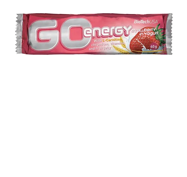 Enerģijas batoniņš BioTechUSA Go, zemeņu jogurts, 40g
