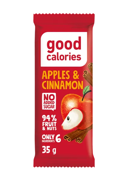 "Energy" dateļu batoniņš ar kaltētiem āboliem, Indijas riekstiem un kanēli GOOD CALORIES, 35g