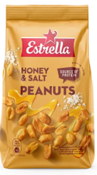 Zemesrieksti ESTRELLA grauzdēti ar medu un sāli 240g