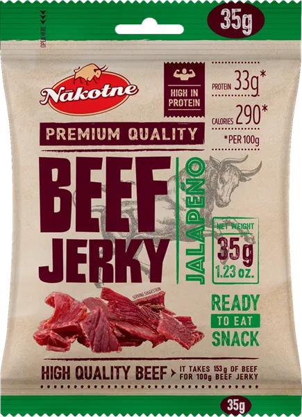 Gaļas uzkoda BEEF Jerky Jalapeno, 35g