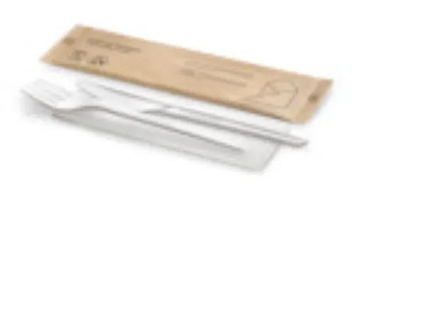 Galda piederumu kompl. CPLA atkārtoti liet., 168mm, nazis, dakša, salvete NATURESSE, 0.17kg,50gab