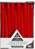 Galda sveces D 2,2cmx25cm, sarkanas, 50 gab.