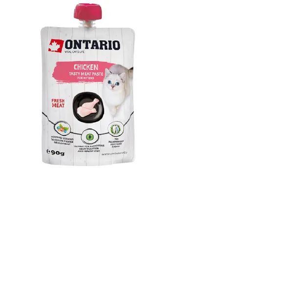 Gardums kaķēniem ONTARIO Fresh Meat Paste, ar vistu, 90g