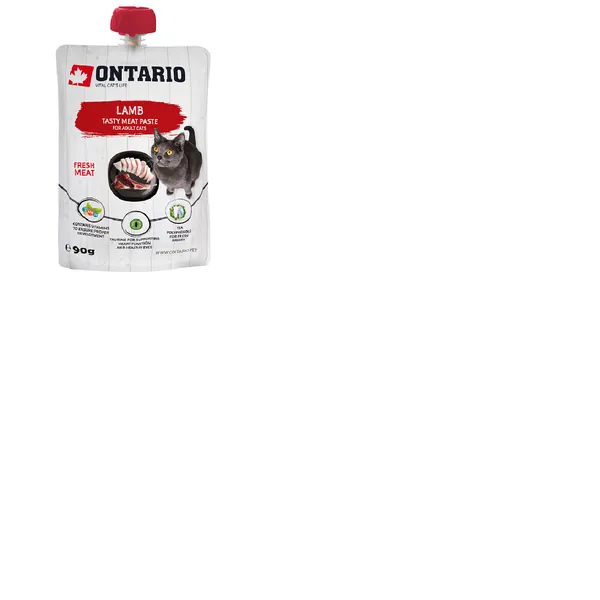 Gardums kaķiem ONTARIO Fresh Meat Paste, ar jēru, 90g