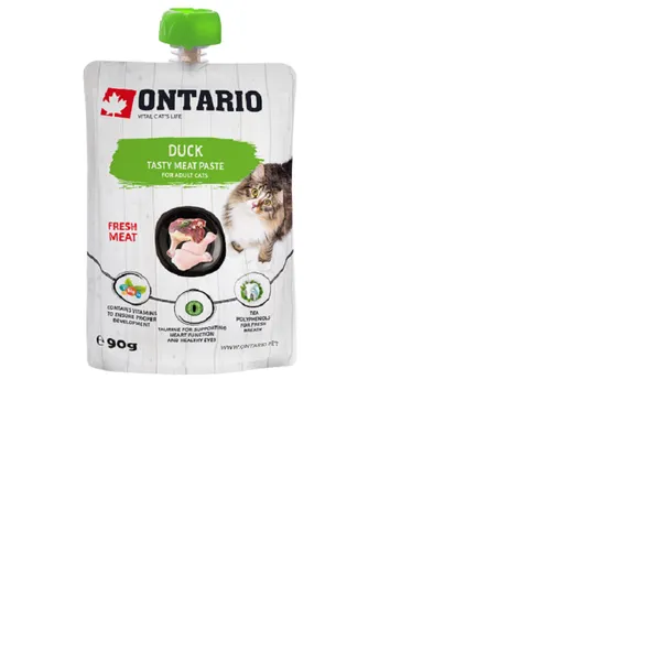 Gardums kaķiem ONTARIO Fresh Meat Paste, ar pīli, 90g