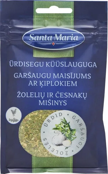Garšaugu maisijums ar ķiplokiem Santa Maria 28g