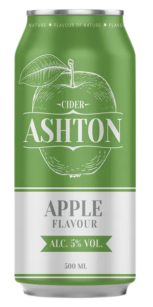 Gāzēts ābolu sidrs ASHTON, 5,0 %, bundžā, 0,5l (DEP)