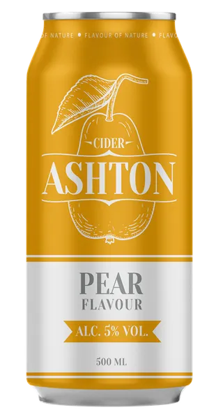 Gāzēts ābolu sidrs ASHTON ar bumbieru garšu, 5,0 %, bundžā, 0,5l (DEP)