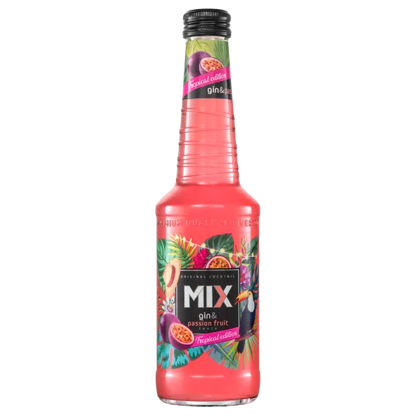 Gāzēts alkoholisks kokteilis MIX Original Gin&Passion fruit, 4%, stiklā, 0.33l (DEP)