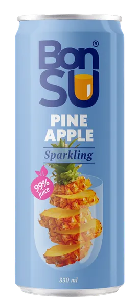 Gāzēts atspirdzinošs ananāsu sulas dzēriens BONSU, 330 ml (DEP)