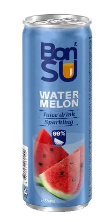 Gāzēts atspirdzinošs arbūzu sulas dzēriens BONSU, 330 ml (DEP)