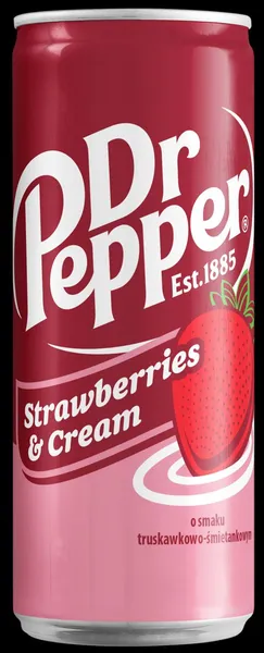 Gāzēts dzēriens DR.PEPPER Strawberries& Cream, bundžā, 0.33l (DEP)