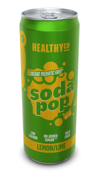 Gāzēts dzēriens HEALTHY CO Soda Pop citrona un laima ar šķiedrvielām, bundžā, 0.33l (DEP)