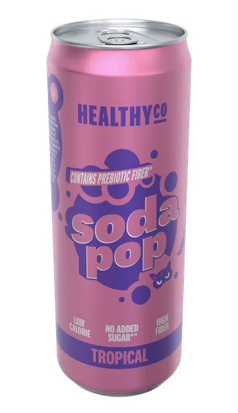 Gāzēts dzēriens HEALTHY CO Soda Pop tropisko augļu ar šķiedrvielām, bundžā, 0.33l (DEP)