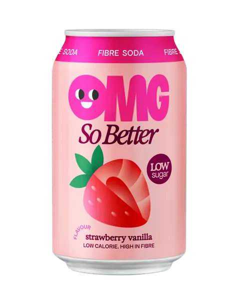 Gāzēts dzēriens OMG Strawberry Vanilla, bundžā, 0.33l (DEP)