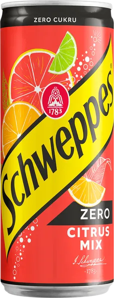 Gāzēts dzēriens SCHWEPPES Citrus Mix Zero, bundžā, 0.33l (DEP)