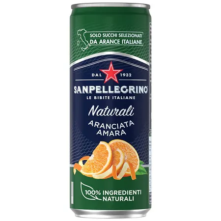 Gāzēts dzēriens S.PELLEGRINO Aranciata Amara Naturale, bundžā, 0.33l (DEP)