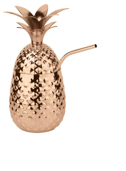 Glāze Pineapple Copper, ar salmiņu, nerūsējošais tērauds, 500 ml, D 9,5 cm